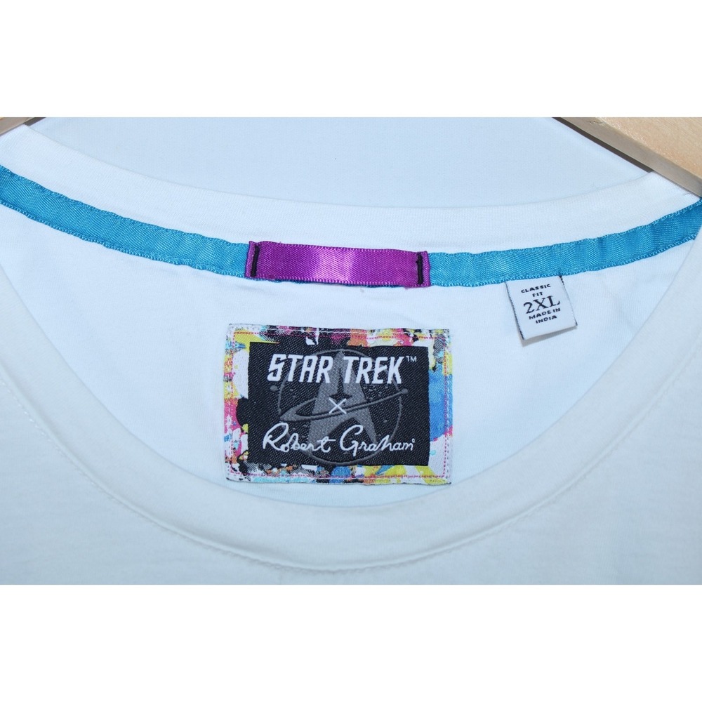 Robert Graham x Star Trek Men's 2XL White Multicolor Short Sleeve T-Shirt - Picture 5 of 12